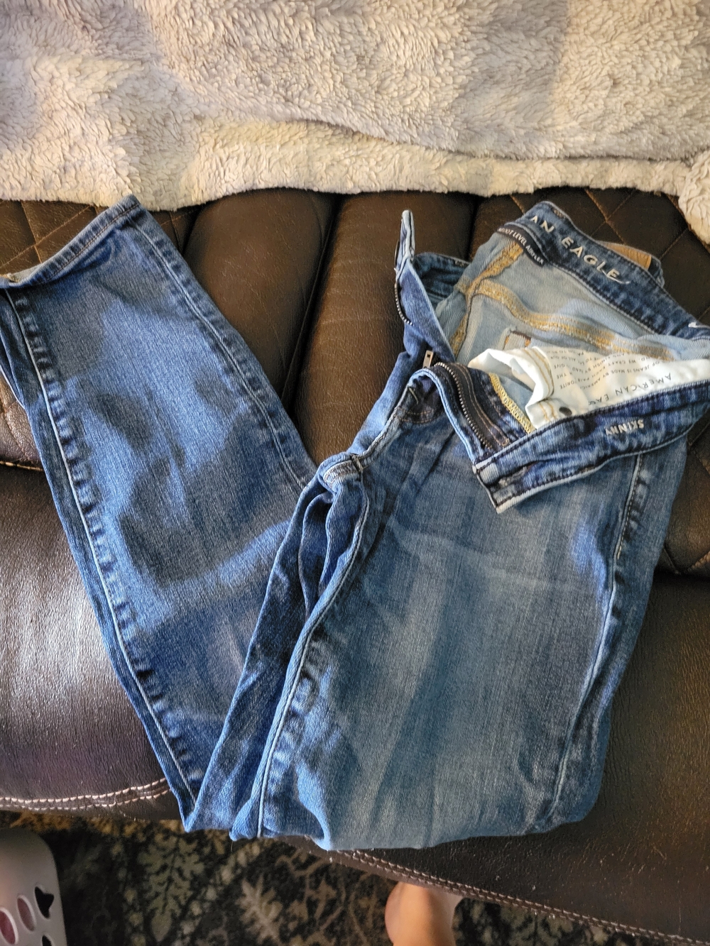 American Eagle Outfitters Women's Light Blue Skinny Jeans